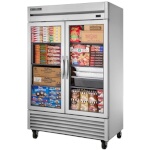 True TS-49FG-HC~FGD01 - Freezer, two-section, -10°F, (2) glass doors, stainless steel front/sides